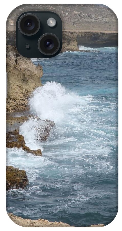 Aruba iPhone Case featuring the photograph Aruba Crashing Waves by Curtis Krusie