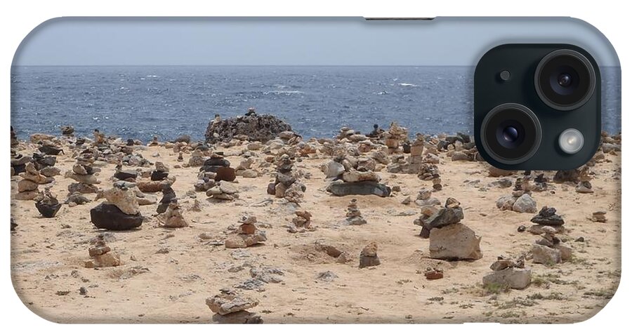 Aruba iPhone Case featuring the photograph Aruba Stacked Rocks by Curtis Krusie