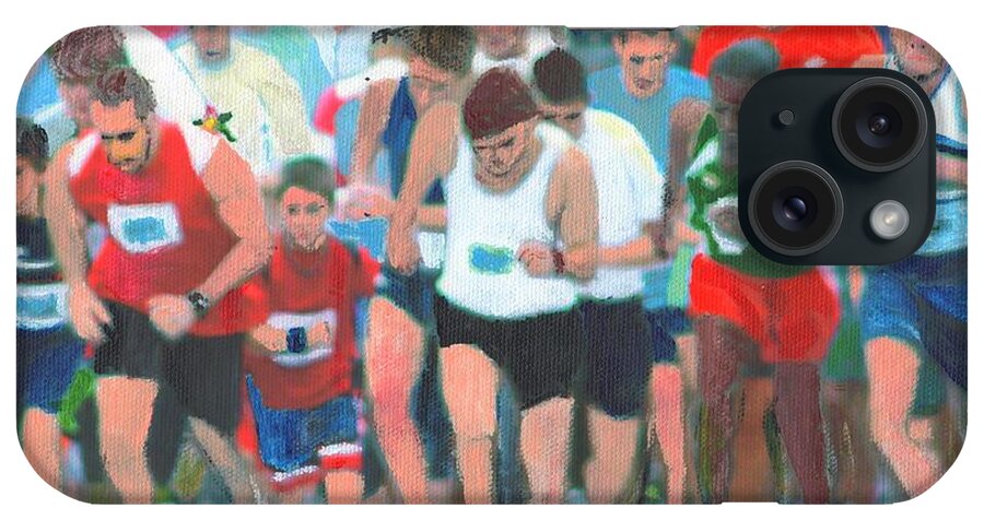 Painting iPhone Case featuring the painting Ashland Half Marathon by Cliff Wilson