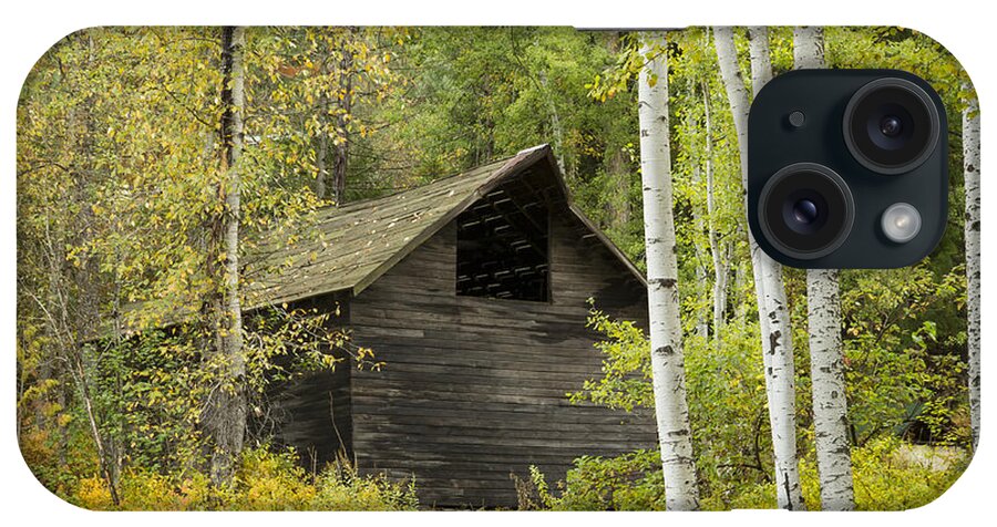 Idaho iPhone Case featuring the photograph Aspens and Barn by Idaho Scenic Images Linda Lantzy