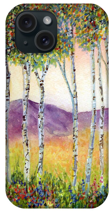 Aspen Trees iPhone Case featuring the painting Aspen Impressions by June Hunt