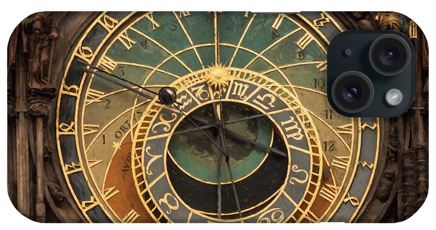 Astronomical Clock iPhone Case featuring the photograph Astronomical Clock by Shirley Radabaugh