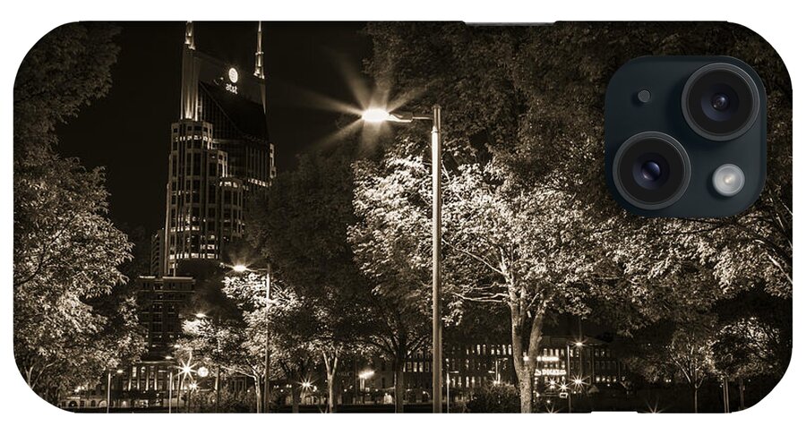 Black And White iPhone Case featuring the photograph ATT Skyscraper Nashville Tennessee Black and White by John McGraw