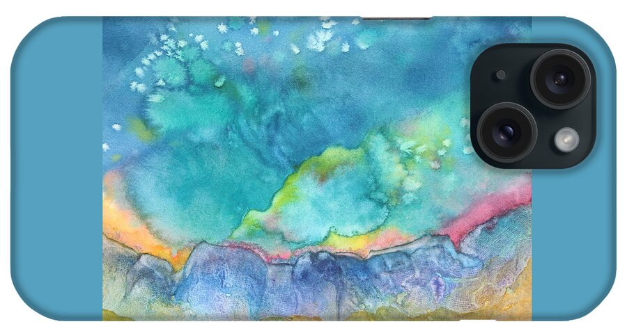 Sky iPhone Case featuring the painting Aurora Borealis by Nancy Jolley