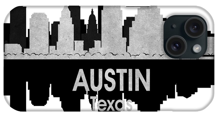 Austin Texas iPhone Case featuring the mixed media Austin TX 4 Squared by Angelina Tamez