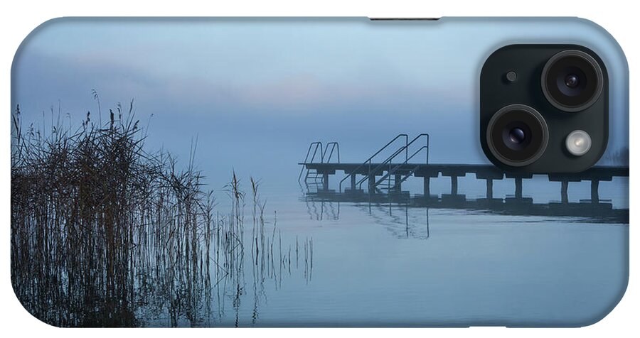 Scenics iPhone Case featuring the photograph Austria, View Of Foggy Mondsee Lake by Westend61