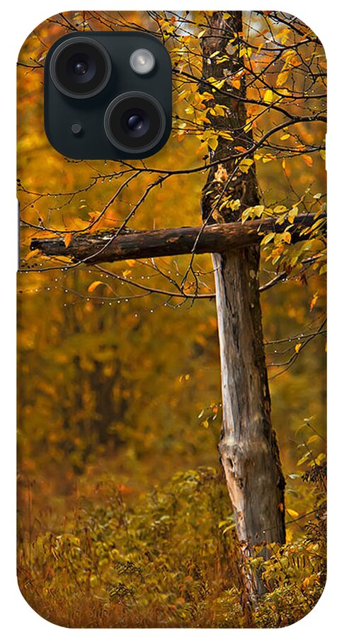 Fall Foliage iPhone Case featuring the photograph Autumn Cross by John Vose