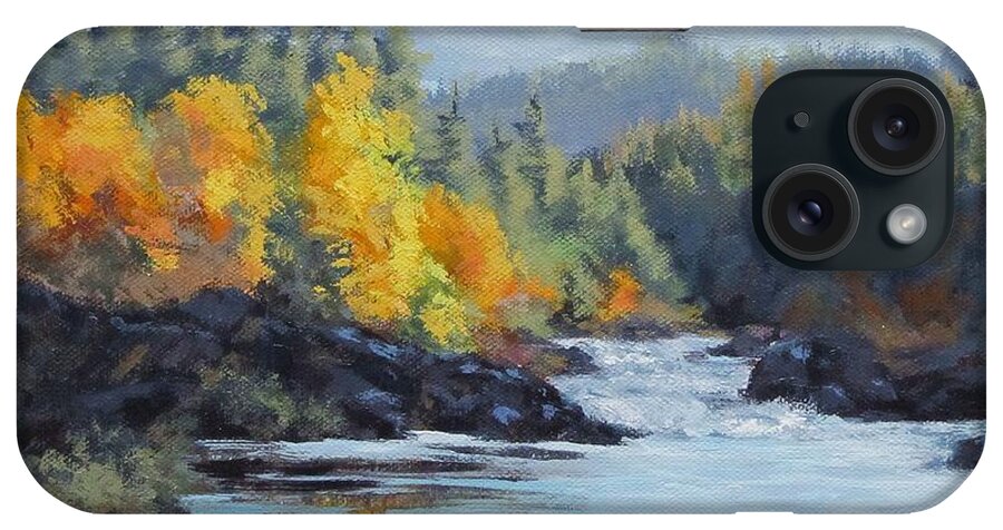Oregon iPhone Case featuring the painting Autumn Falls by Karen Ilari