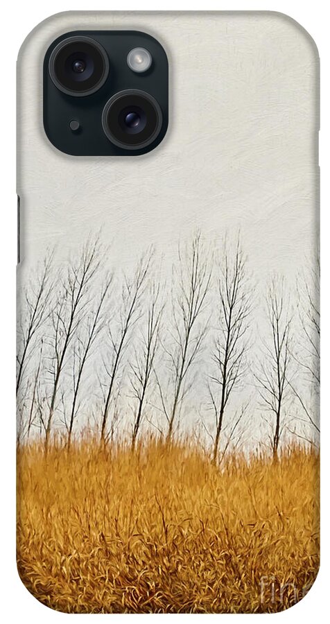 Autumn iPhone Case featuring the photograph Autumn field of tall grass/digital painting by Sandra Cunningham