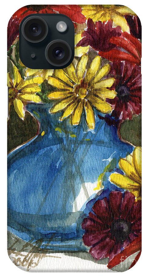 Still Life iPhone Case featuring the painting Autumn Flowers by Linda L Martin