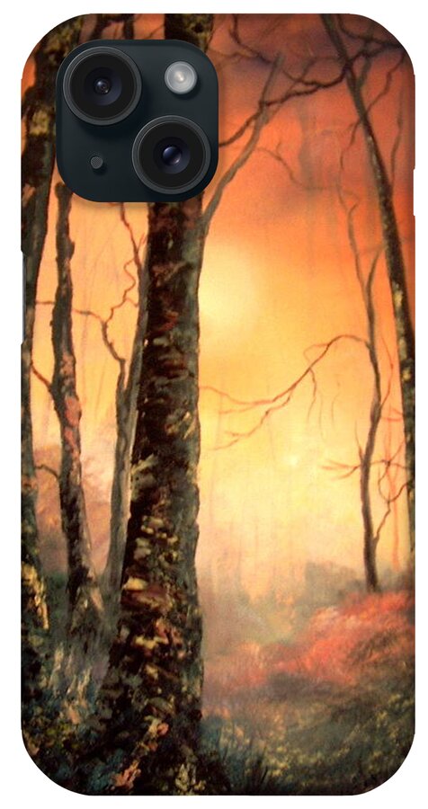 Cannock Chase iPhone Case featuring the painting Autumn Glow by Jean Walker