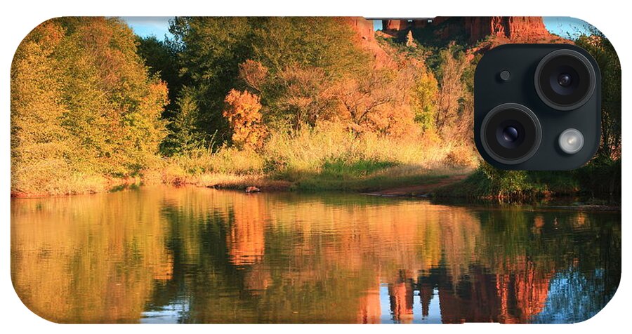 Sedona iPhone Case featuring the photograph Autumn Landscape Reflections Sedona by Roupen Baker