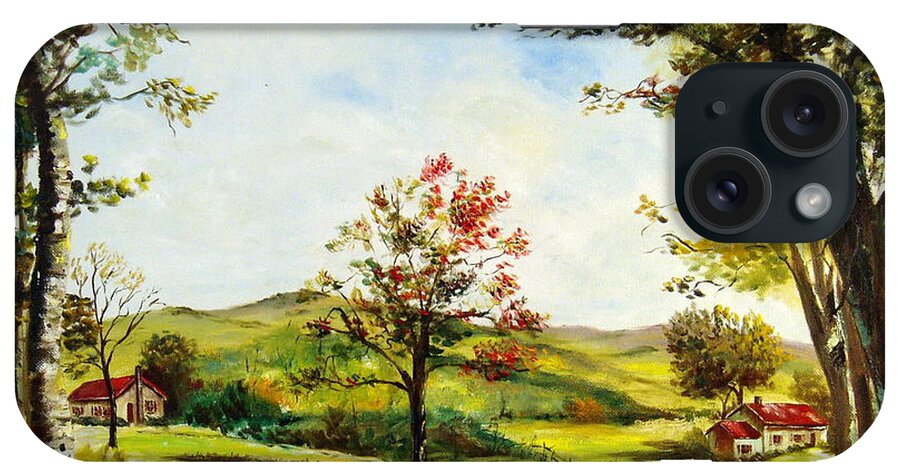 Landscape iPhone Case featuring the painting Autumn Road by Lee Piper
