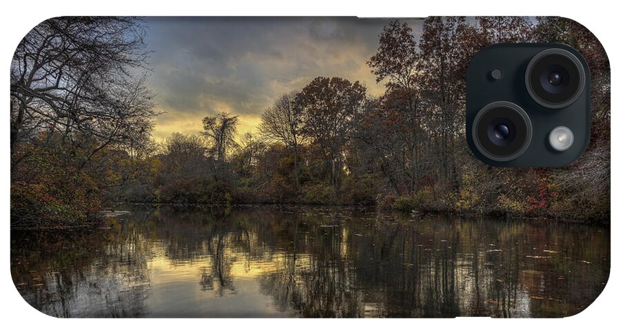 West Brook Pond iPhone Case featuring the photograph Autumn sunset on West Brook Pond by Steve Gravano