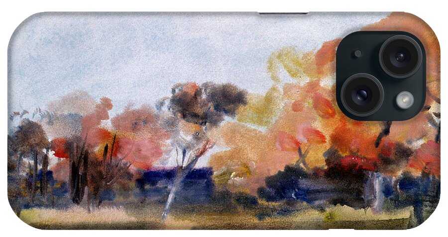 Landscape iPhone Case featuring the photograph Autumn, Sussex Watercolour by Hercules Brabazon Brabazon