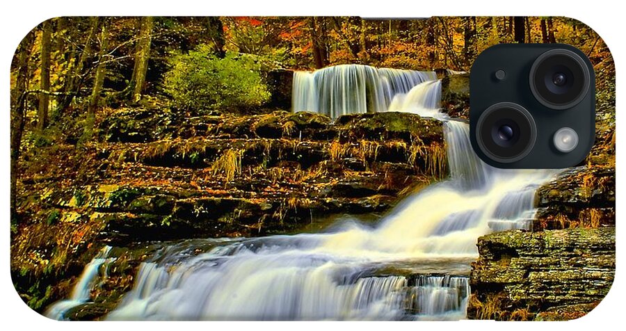 Autumn iPhone Case featuring the photograph Autumn by the Waterfall by Nick Zelinsky Jr