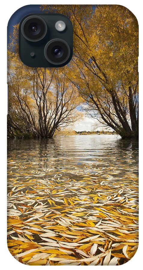 Feb0514 iPhone Case featuring the photograph Autumn Willows Lake Tekapo New Zealand by Colin Monteath