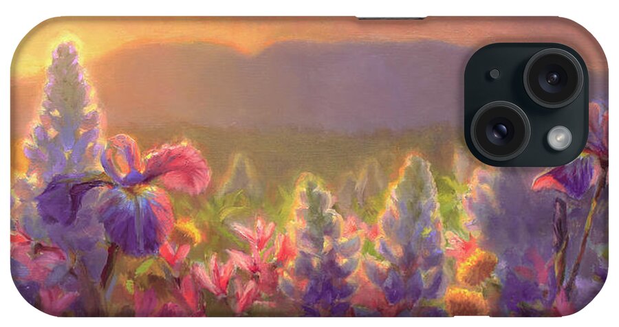 Spring iPhone Case featuring the painting Awakening - Mt Susitna Spring - Sleeping Lady by K Whitworth