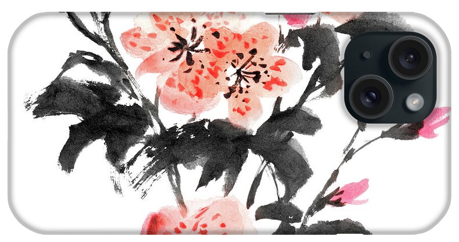 Chinese Culture iPhone Case featuring the digital art Azalea Flowers by Vii-photo