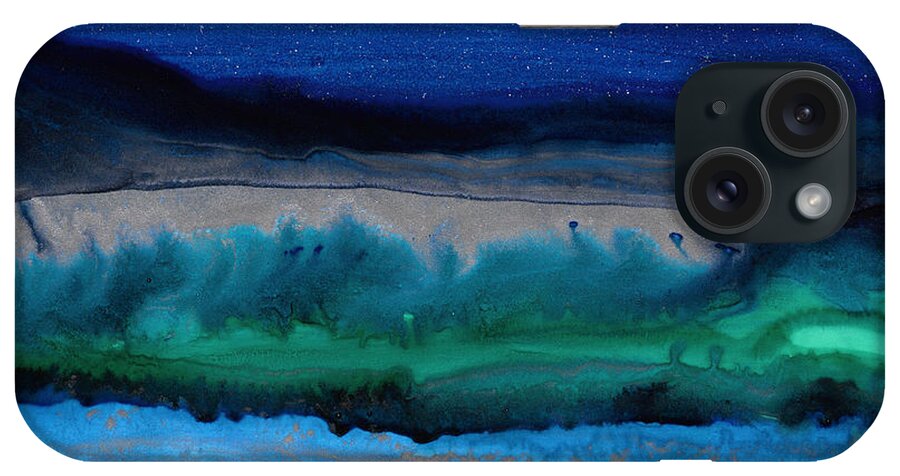 Abstract iPhone Case featuring the painting Azure Evening by Eli Tynan