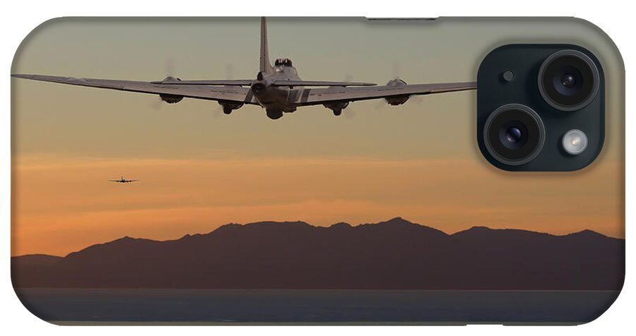 Aircraft iPhone Case featuring the digital art B17 Landfall by Pat Speirs