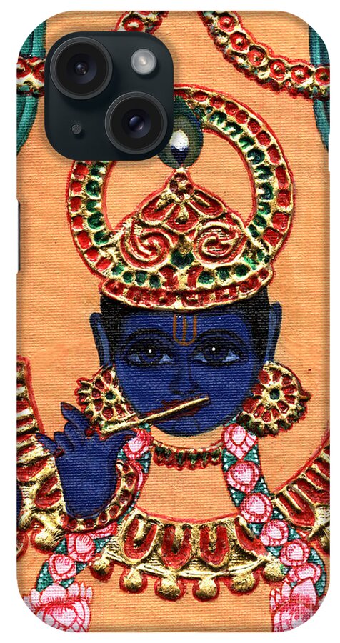 Krishna iPhone Case featuring the painting Baansuri Krishna by Pratyasha Nithin