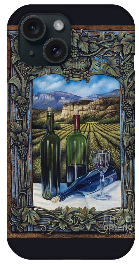 Wine iPhone Case featuring the painting Bacchus Vineyard by Ricardo Chavez-Mendez