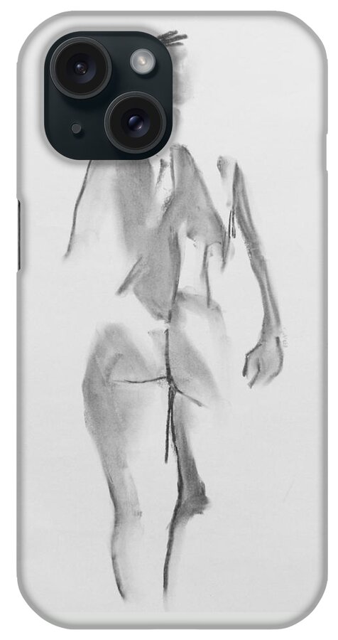 Nude iPhone Case featuring the drawing Back Rygg by Marica Ohlsson
