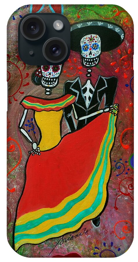Couple iPhone Case featuring the painting Bailar Couple by Pristine Cartera Turkus