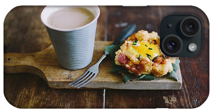 Berlin iPhone Case featuring the photograph Baked Eggs With Bacon And Parmesan by Marta Greber