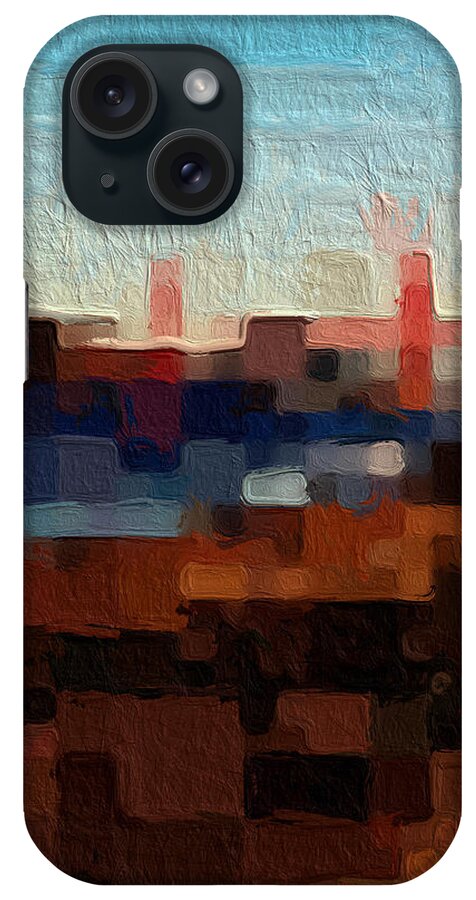 Abstract Art iPhone Case featuring the painting Baker Beach by Linda Woods