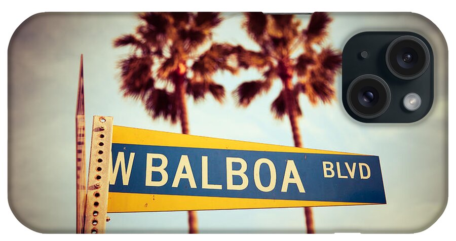 1970s iPhone Case featuring the photograph Balboa Blvd Street Sign Newport Beach Photo by Paul Velgos