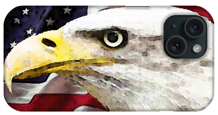 America iPhone Case featuring the painting Bald Eagle Art - Old Glory - American Flag by Sharon Cummings