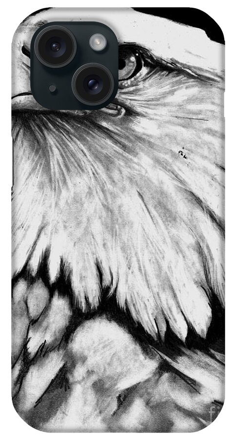 Pencil iPhone Case featuring the drawing Bald Eagle by Bill Richards