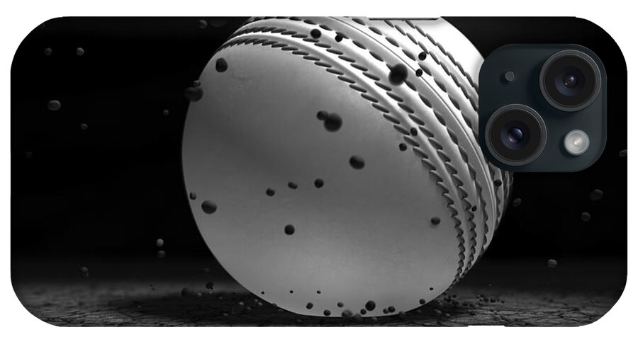 Cricket iPhone Case featuring the digital art Ball Striking Ground by Allan Swart