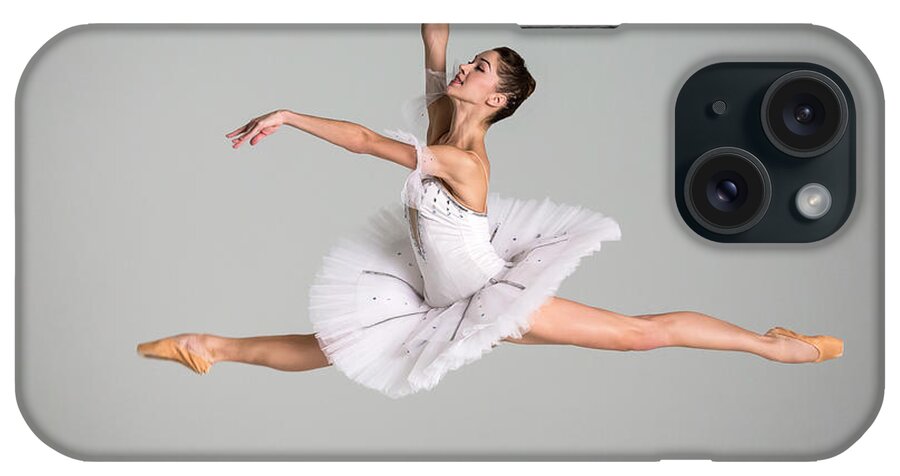 Ballet Dancer iPhone Case featuring the photograph Ballerina Performing Grand Jeté by Nisian Hughes
