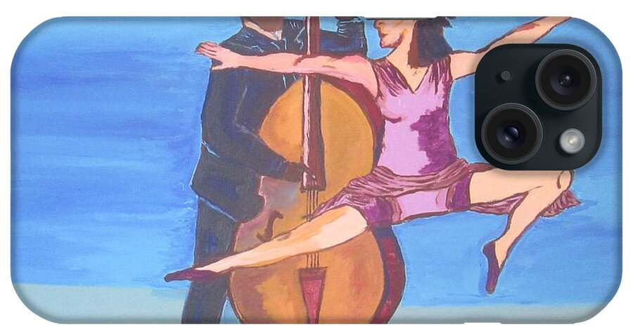 Upright Bass iPhone Case featuring the painting Ballet and Jazz by Jennylynd James