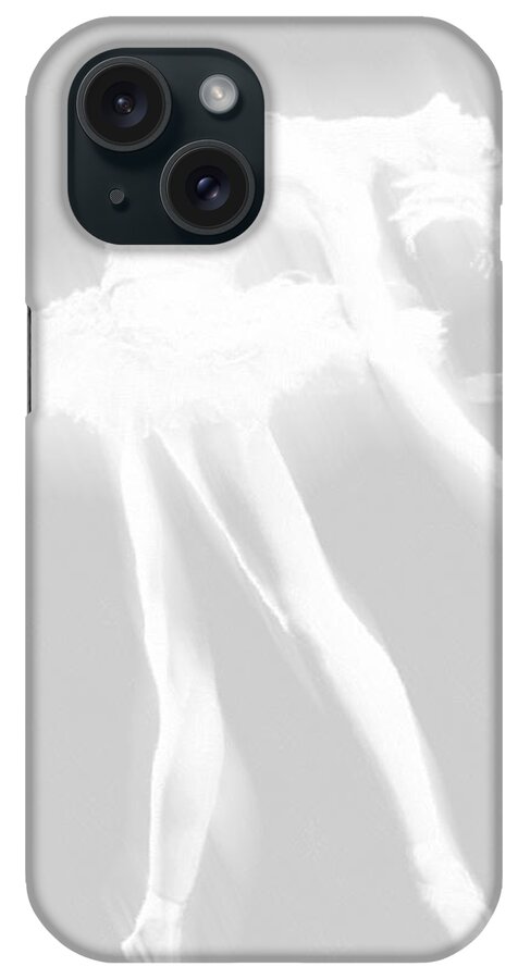 Dancer iPhone Case featuring the painting Ballet Dancer Arched White on White by Tony Rubino