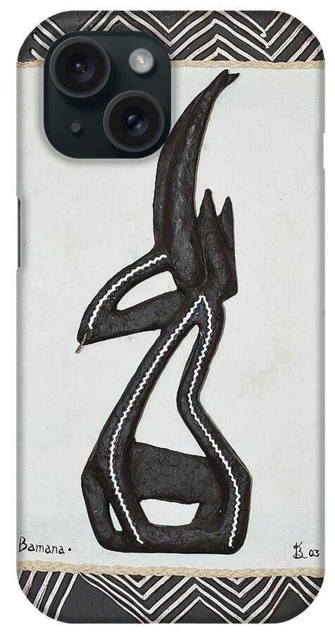 Mixed Media iPhone Case featuring the painting Bamana by Karen Buford