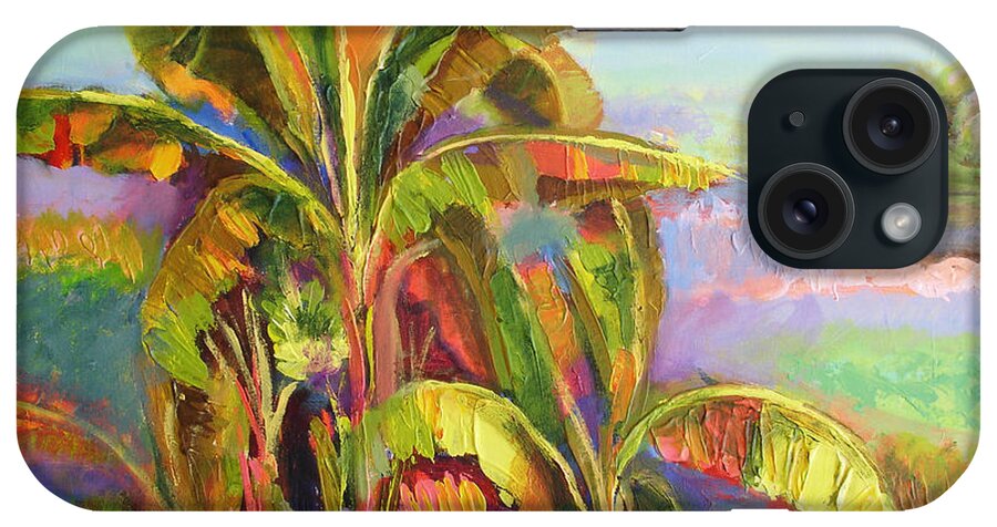 Abstract iPhone Case featuring the painting Bannana Tree by Cynthia McLean