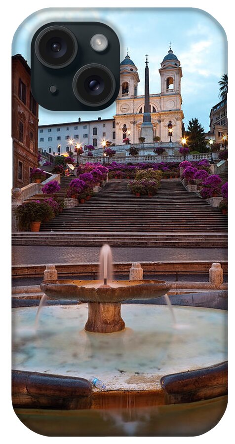Steps iPhone Case featuring the photograph Baraccia Fountain At Bottom Of Spanish by Richard I'anson