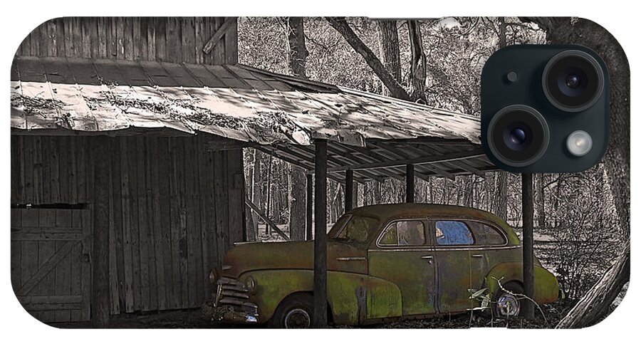 Car iPhone Case featuring the photograph Barn and Fleetmaster by Deborah Smith