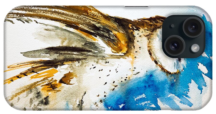 Birds iPhone Case featuring the painting DA145 Barn Owl Ruffled Daniel Adams by Daniel Adams