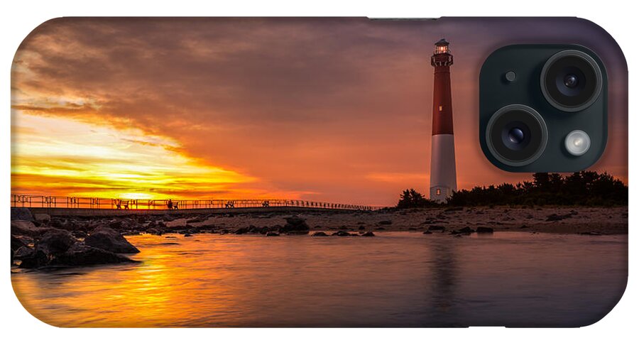 America iPhone Case featuring the photograph Barnegat Sunset Light by Mihai Andritoiu