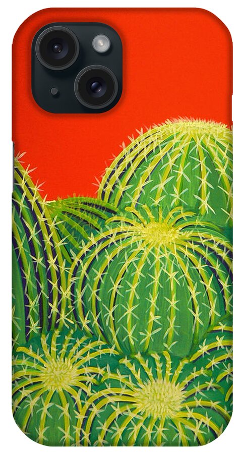 Southwest iPhone Case featuring the painting Barrel Cactus by Karyn Robinson