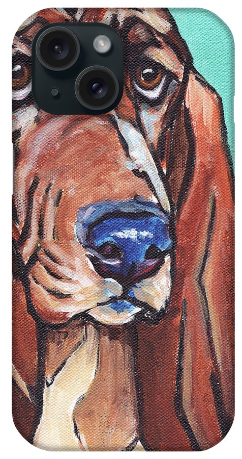 Basset Hound iPhone Case featuring the painting Basset II by Greg and Linda Halom