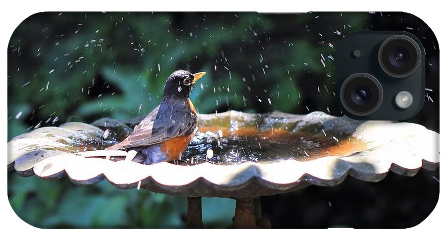 American Robin iPhone Case featuring the photograph Bath Time by Katherine White