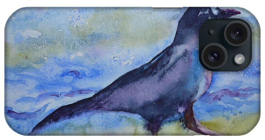 Crow iPhone Case featuring the painting Bayside Strut by Beverley Harper Tinsley