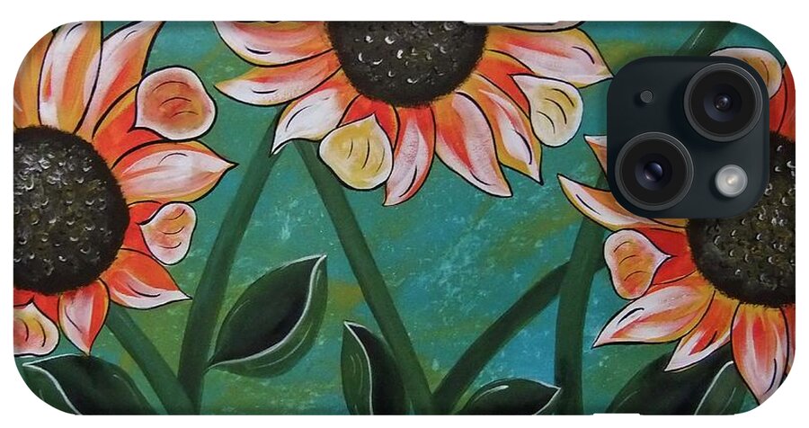 Sunflower iPhone Case featuring the painting Be BOLD by Cindy Micklos