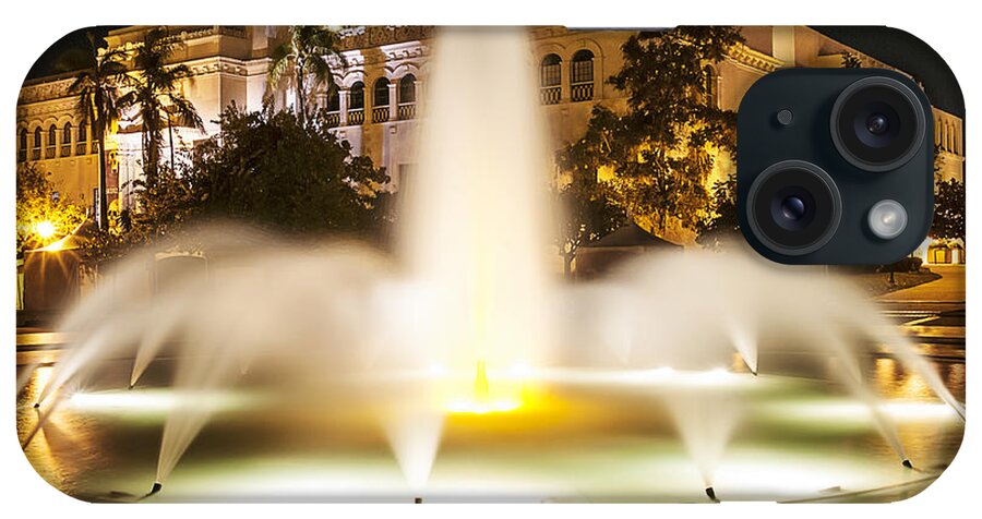 Photography iPhone Case featuring the photograph Bea Evenson Fountain at Night by Lee Kirchhevel